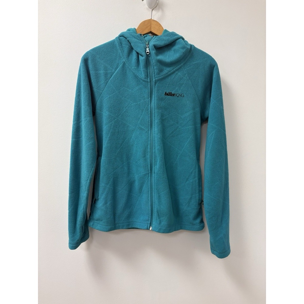 Y2K Vintage Billabong Logo Full Zip Hoodie Women's Sz M Turquoise